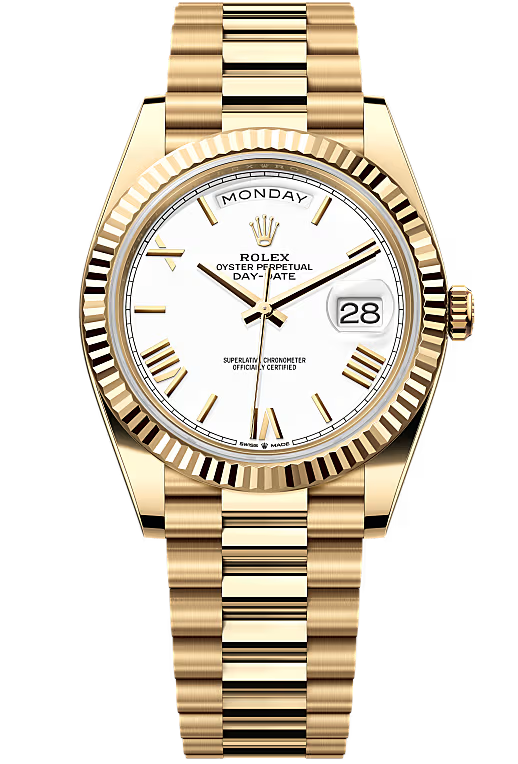 Rolex Day-Date “President” 40mm Yellow Gold White Roman Dial – 228238 – New 2025