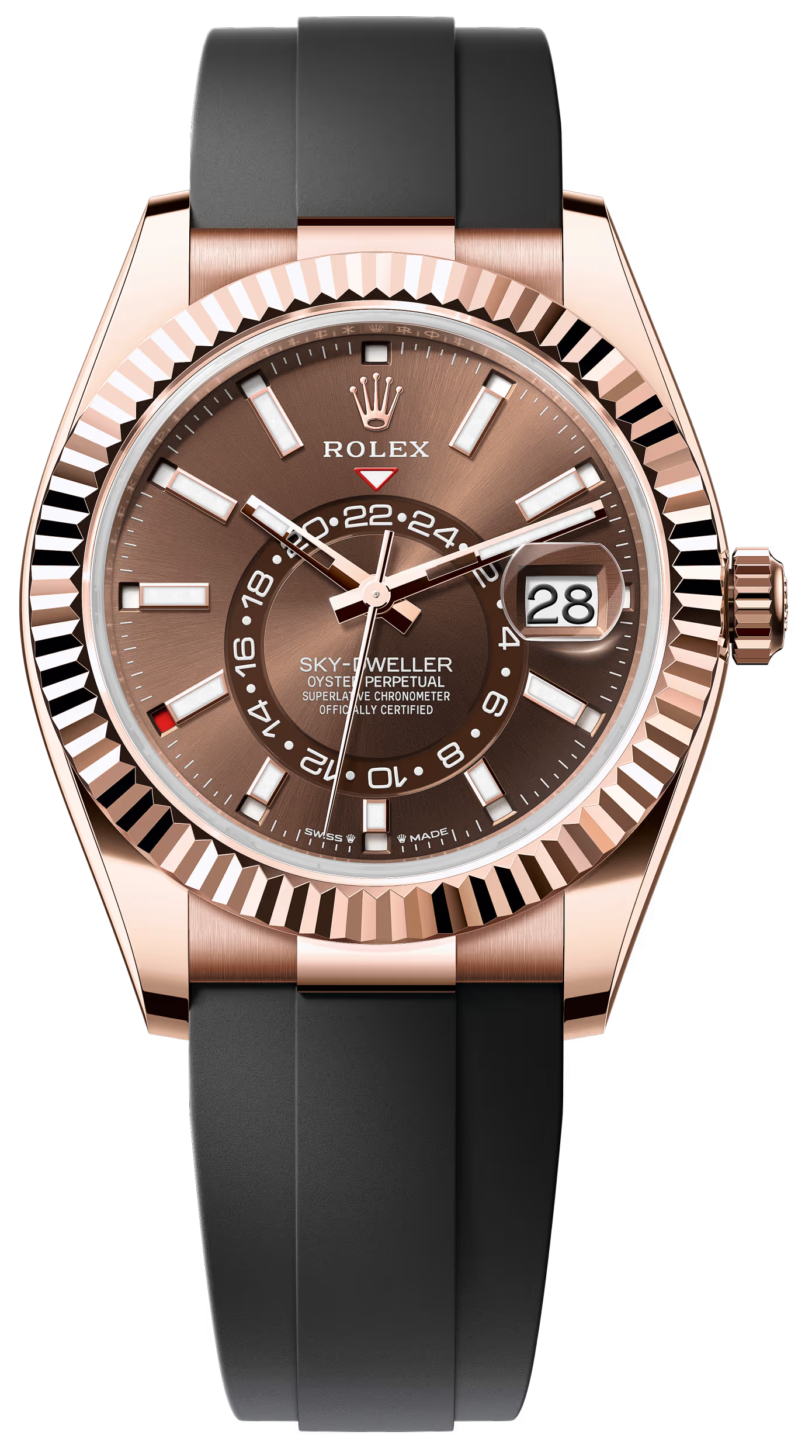 Rolex Sky-Dweller 42mm Everose Gold Chocolate Dial Oysterflex 336235 – New 2025