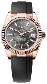 Rolex Sky-Dweller 42mm Rose Gold Slate Dial Oysterflex - 336235 - New 2025
