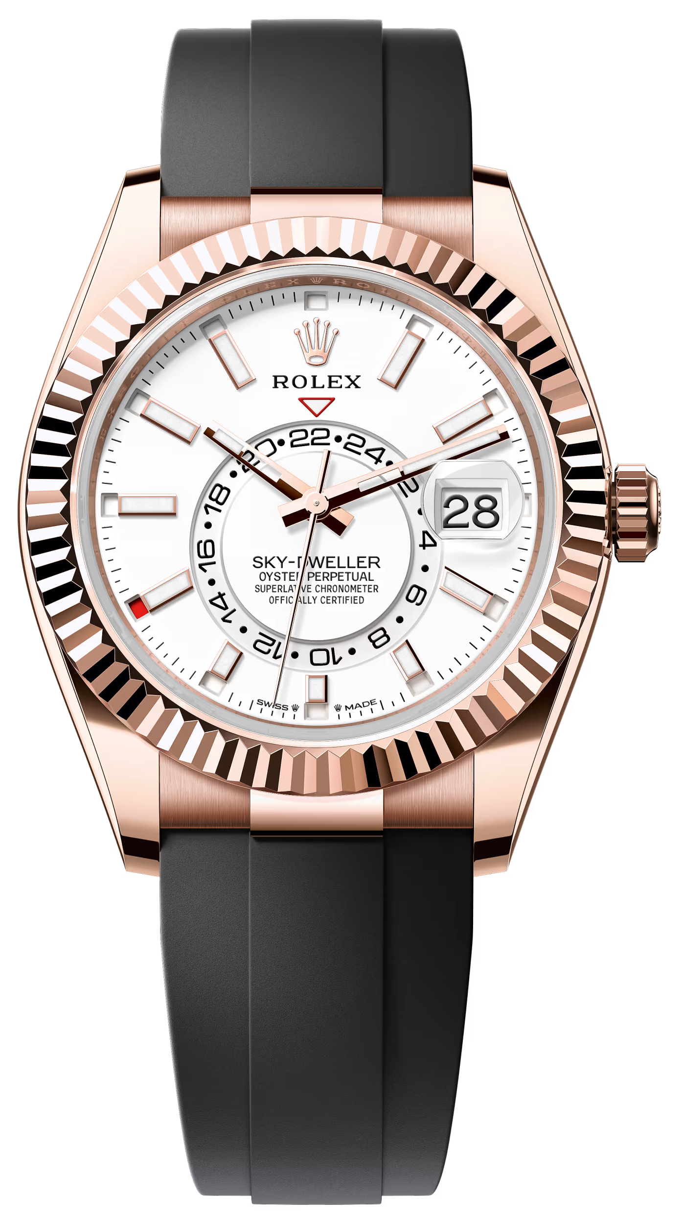 Rolex Sky-Dweller 42mm Everose Gold White Dial Oysterflex 336235 – New 2025
