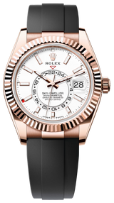 Rolex Sky-Dweller 42mm Rose Gold White Dial Oysterflex - 336235 - New 2025