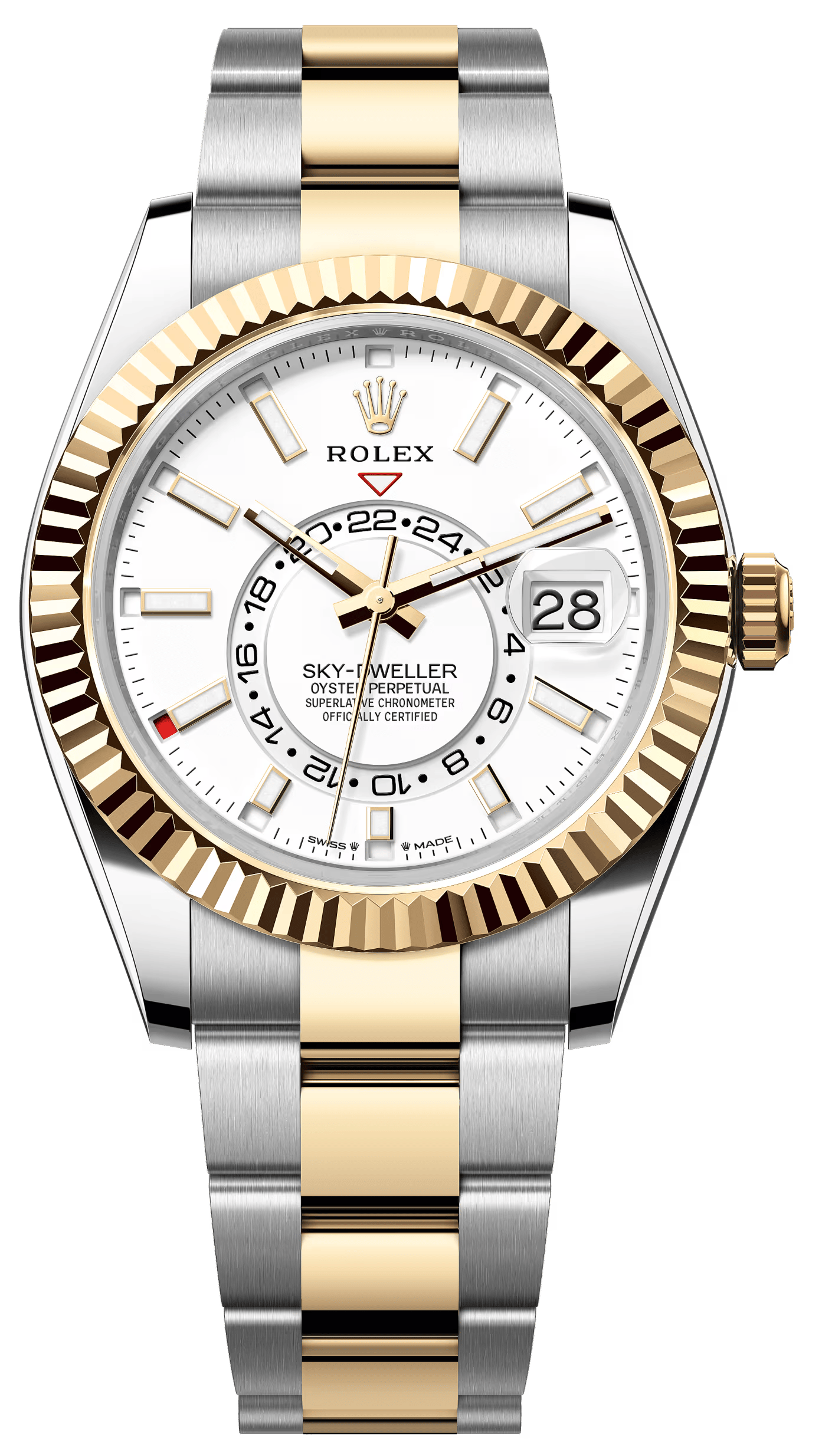 Rolex Sky-Dweller 42mm Two-Tone Yellow Gold White Dial Oyster Bracelet 336933 – New 2025