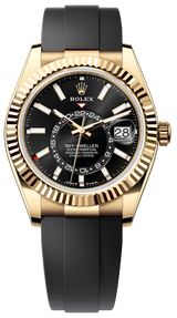 Rolex Sky-Dweller 42mm Yellow Gold Black Dial Oysterflex - 336238 - New 2025