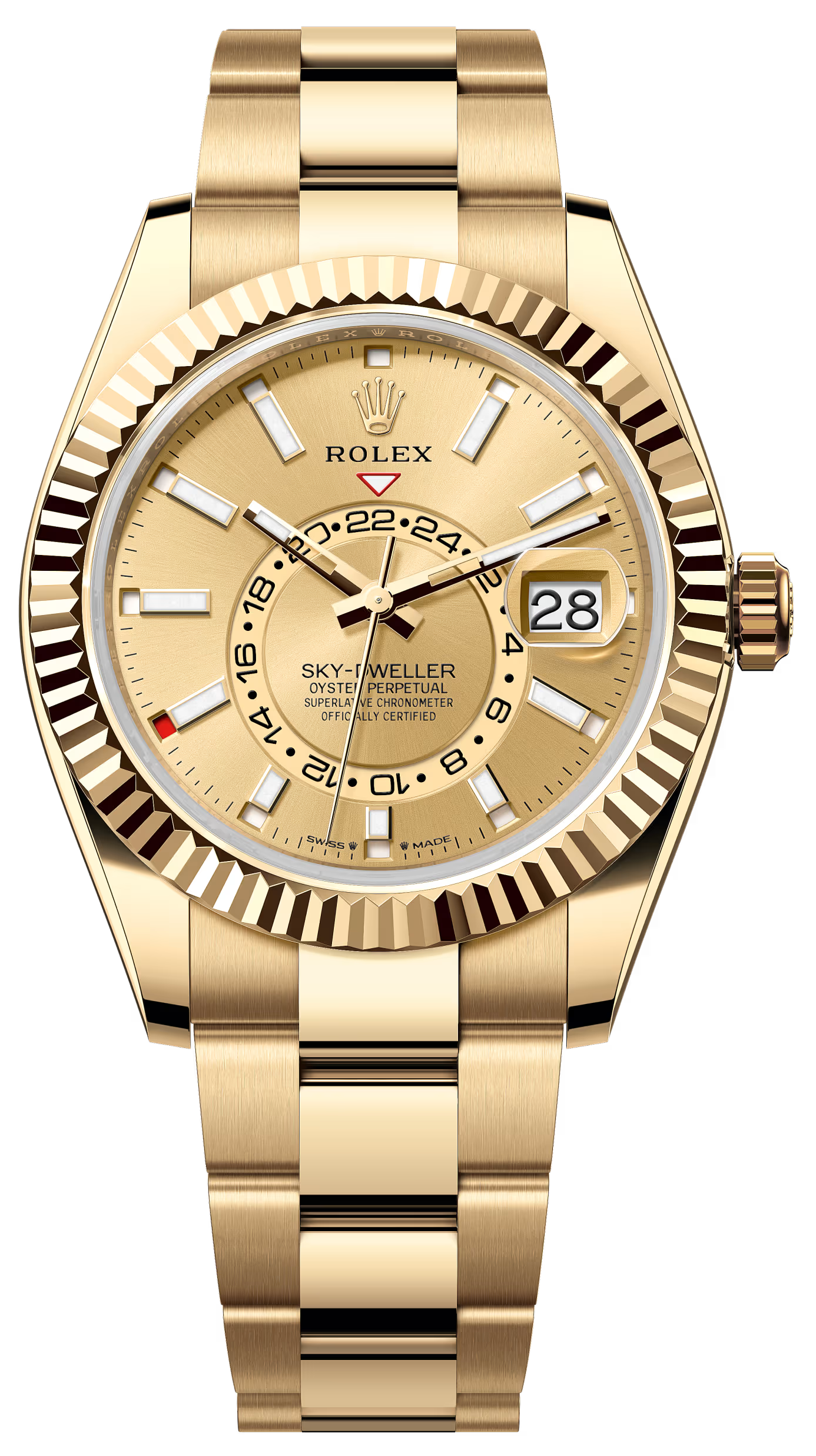 Rolex Sky-Dweller 42mm Yellow Gold Champagne Dial Oyster Bracelet 336938 – New 2025