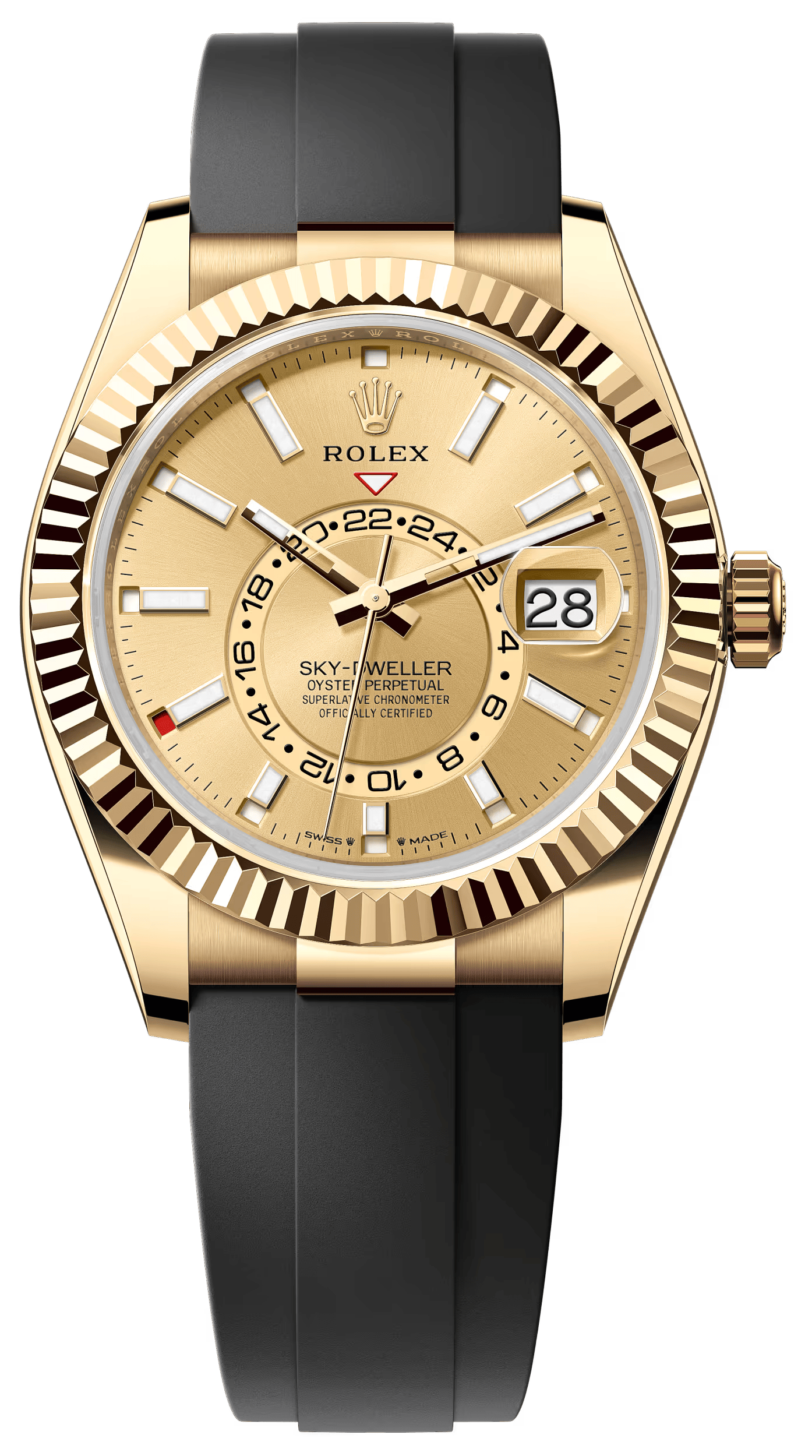 Rolex Sky-Dweller 42mm Yellow Gold Champagne Dial Oysterflex 336238 – New 2025