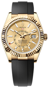 Rolex Sky-Dweller 42mm Yellow Gold Champagne Dial Oysterflex - 336238 - New 2025