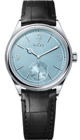 Rolex 1908 52506 Platinum Ice Blue Dial Black Alligator Strap – New 2025