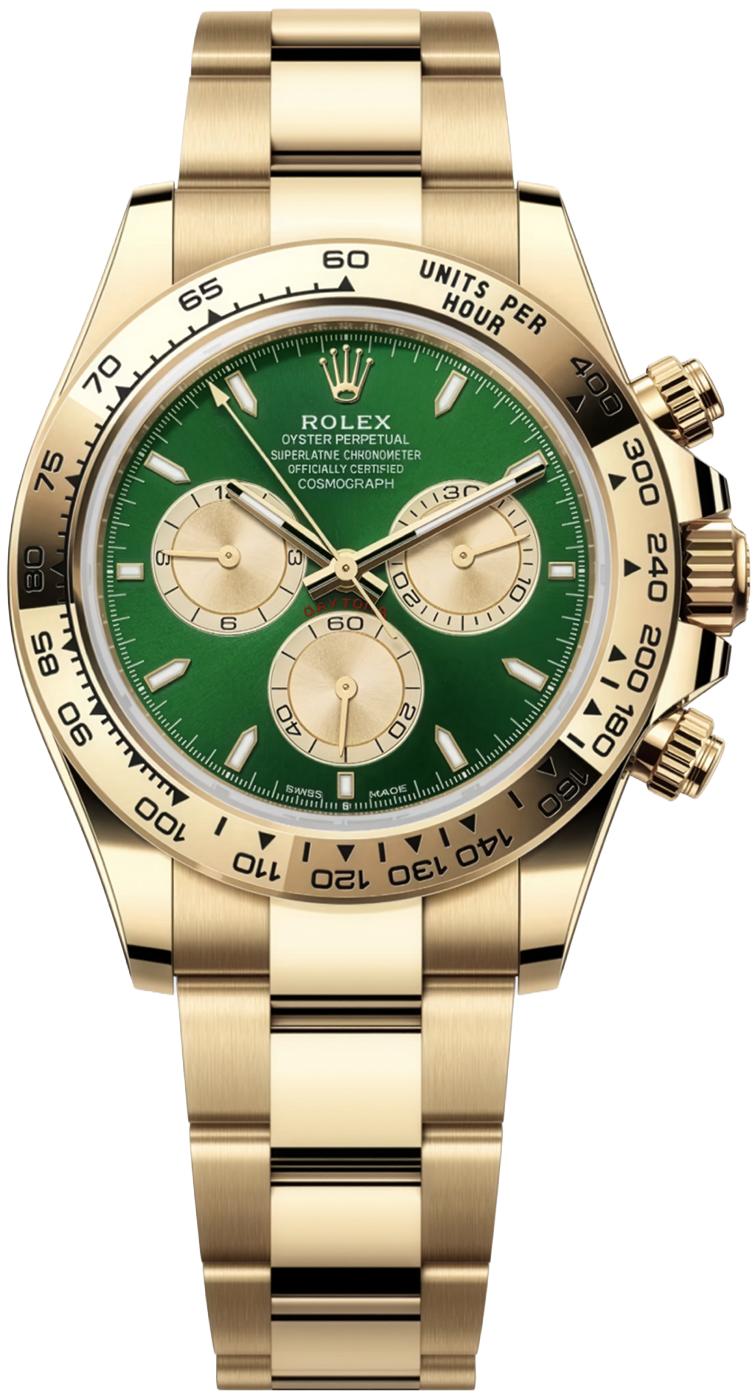 Rolex Cosmograph Daytona "John Mayer" 40mm Yellow Gold Green and Golden Dial
