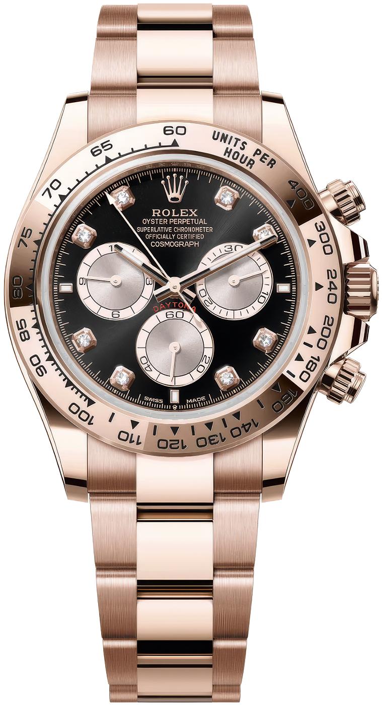 Rolex Cosmograph Daytona 40mm Everose Gold Black Diamond Dial 126505