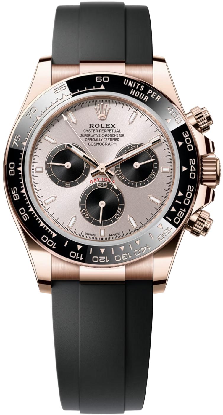 Rolex Cosmograph Daytona 40mm Everose Gold Sundust and Black Index Dial Black