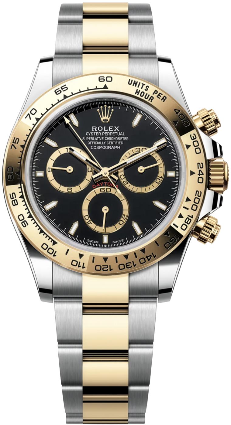 Rolex Cosmograph Daytona 40mm Two-Tone Yellow Gold Black Dial Gold Bezel 126503