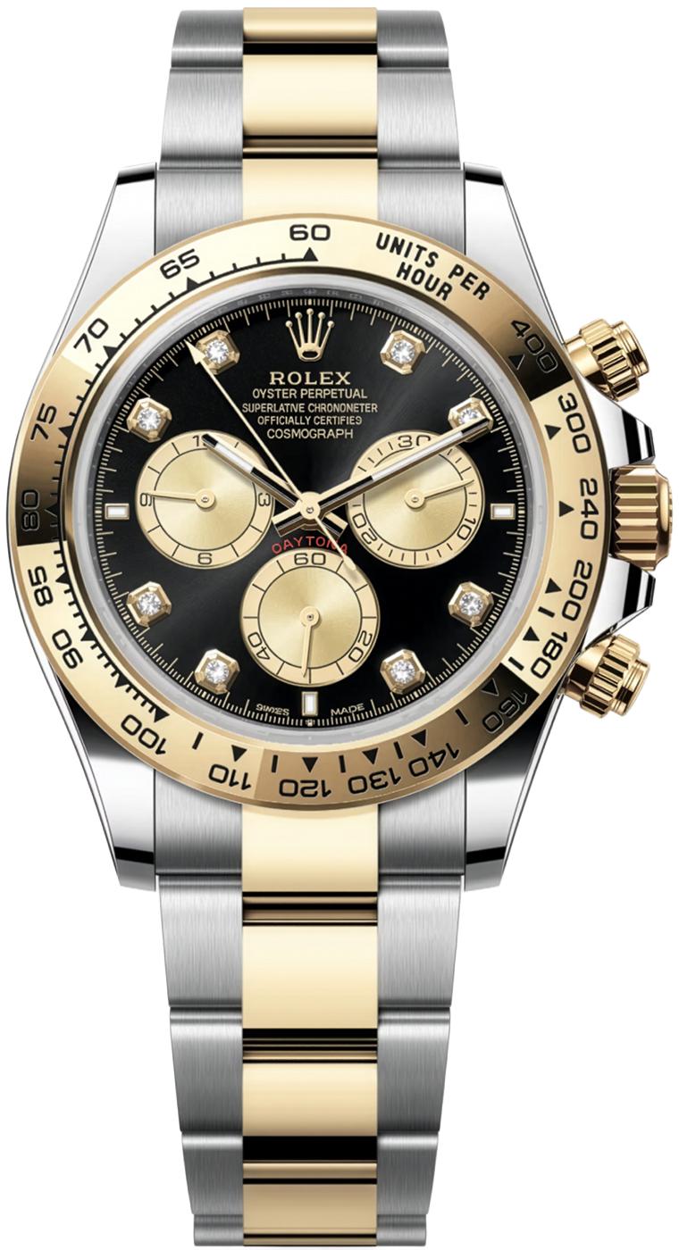 Rolex Cosmograph Daytona 40mm Two-Tone Yellow Gold Black Diamond Dial 126503