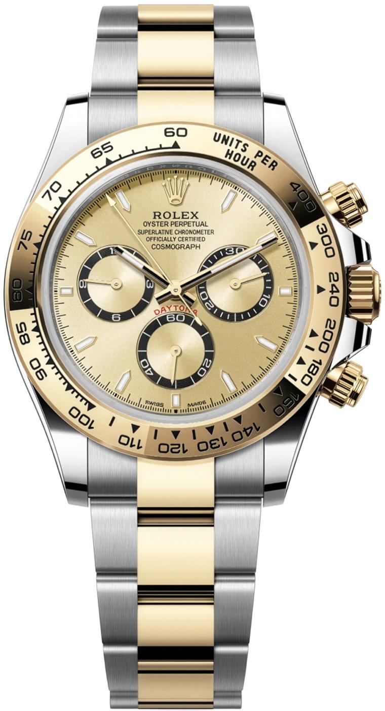 Rolex Cosmograph Daytona 40mm Two-Tone Yellow Gold Champagne Dial 126503 – New