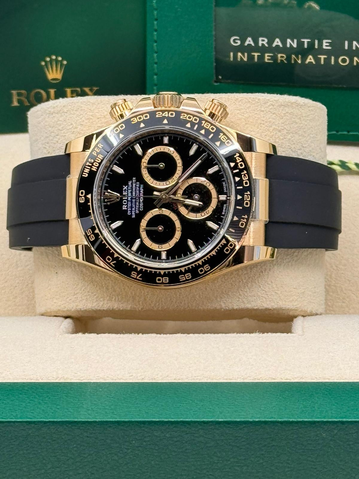 Rolex Cosmograph Daytona 40mm Yellow Gold Black Dial Black Ceramic Bezel