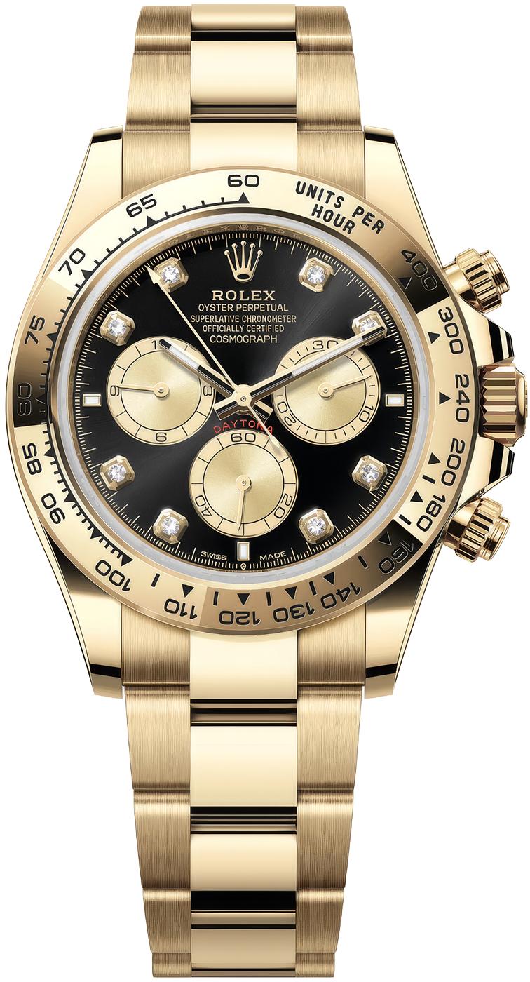 Rolex Cosmograph Daytona 40mm Yellow Gold Black Diamond Dial 126508