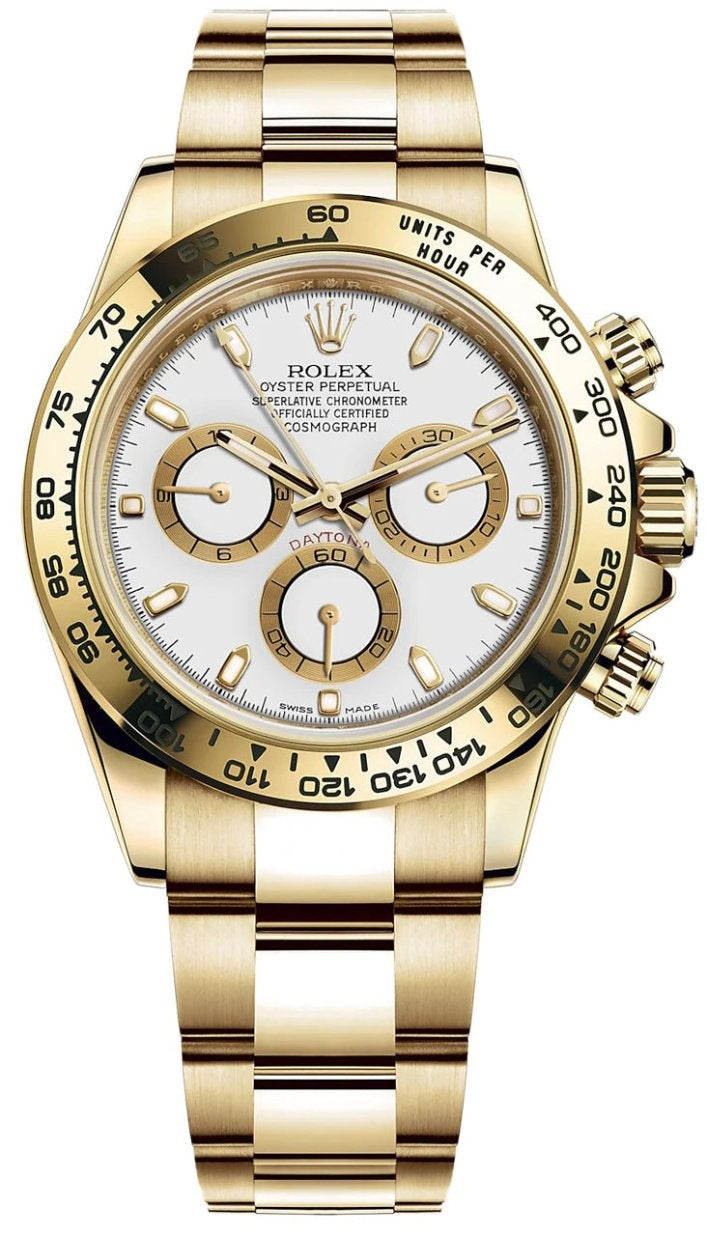 Rolex Cosmograph Daytona 40mm Yellow Gold White Dial 126508