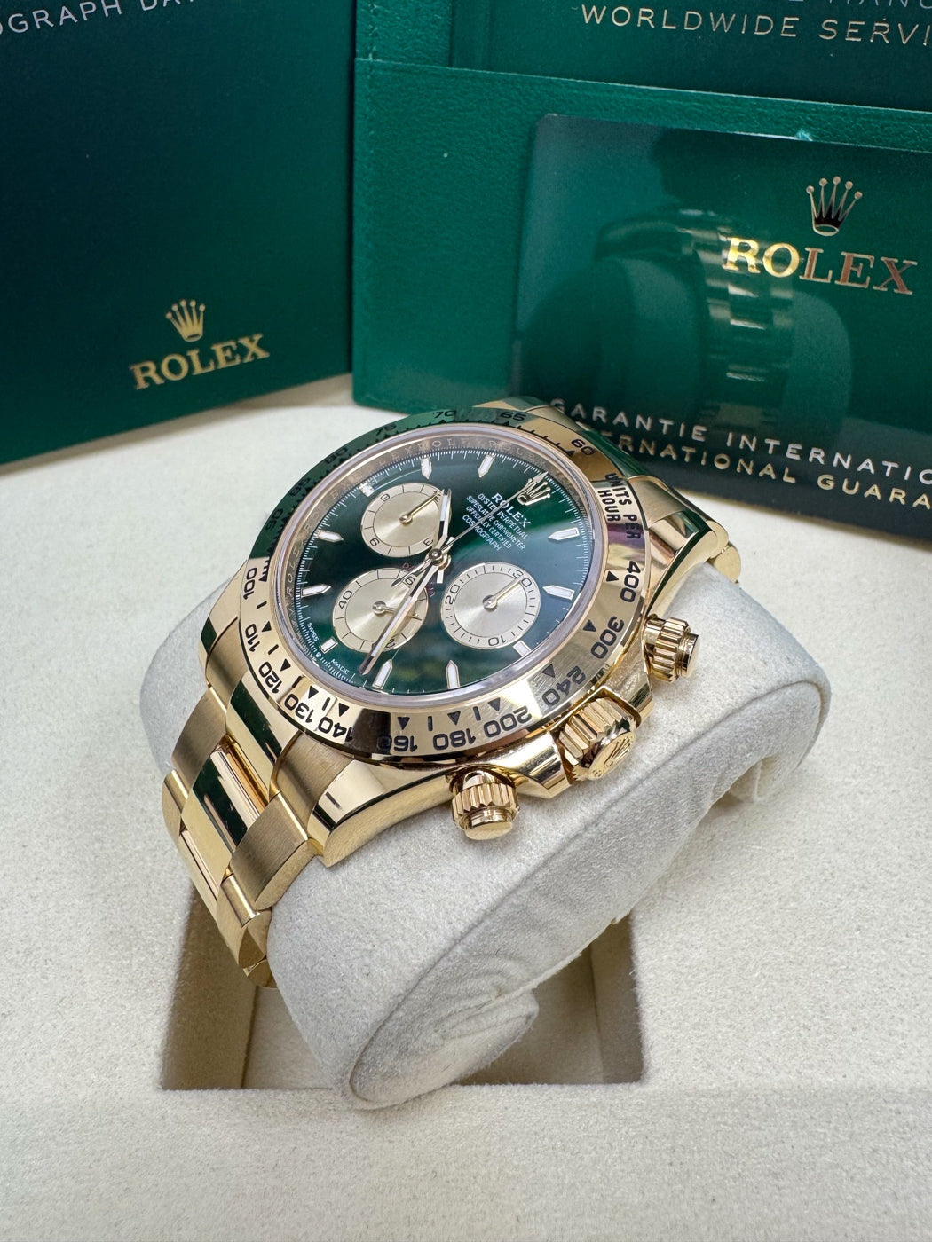 Rolex Cosmograph Daytona "John Mayer" 40mm Yellow Gold Green and Golden Dial