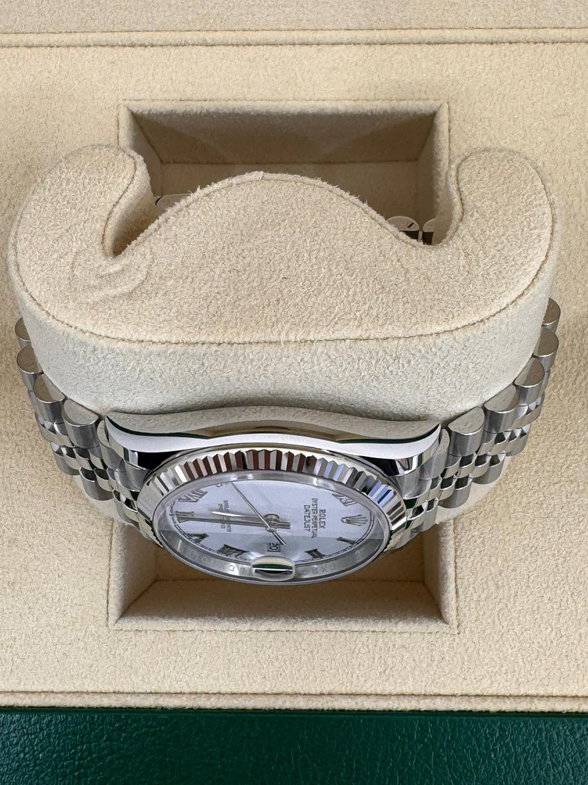 Rolex Datejust 36mm White Roman Dial Fluted Bezel Jubilee Bracelet 126234