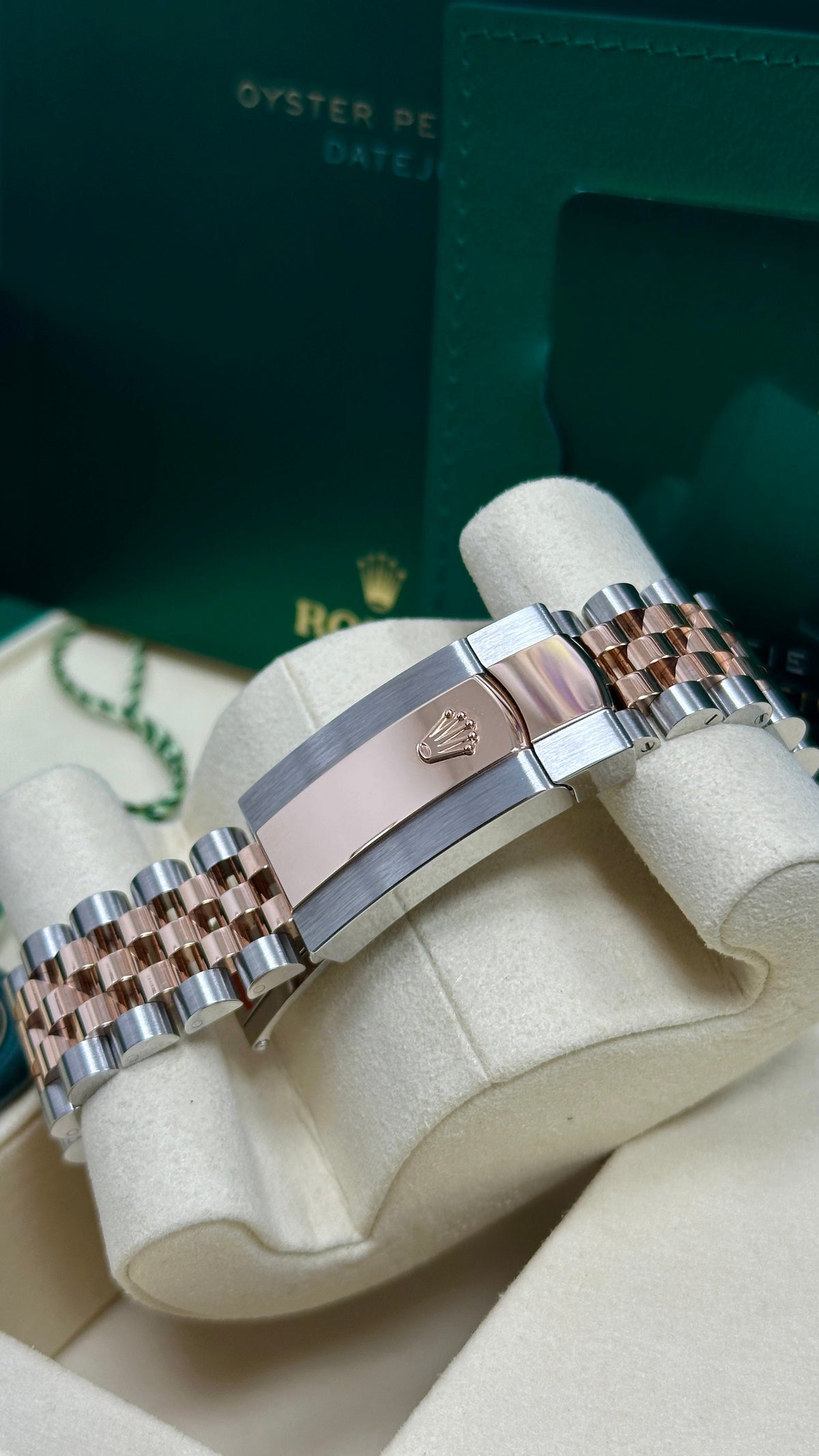 Rolex Datejust 41mm Two-Tone Everose Gold Chocolate Diamond Dial Fluted Bezel