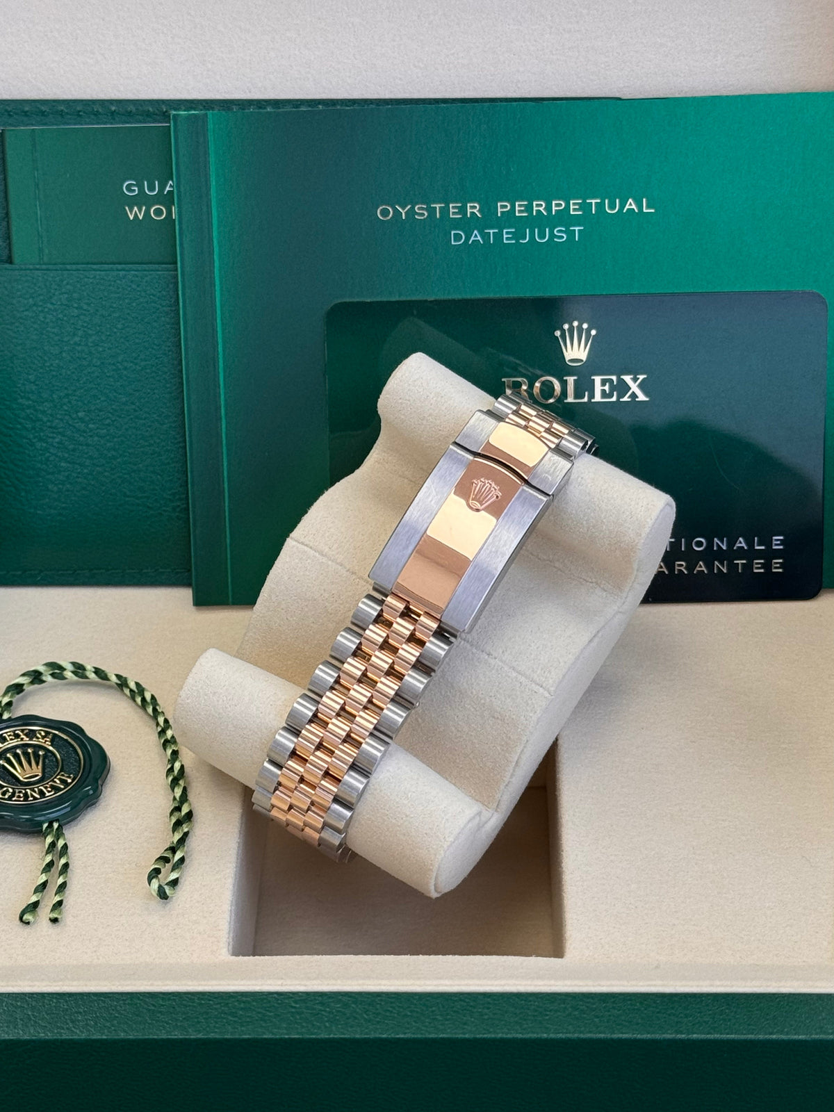 Rolex Datejust 41mm Two-Tone Everose Gold Sundust Diamond Dial Fluted Bezel