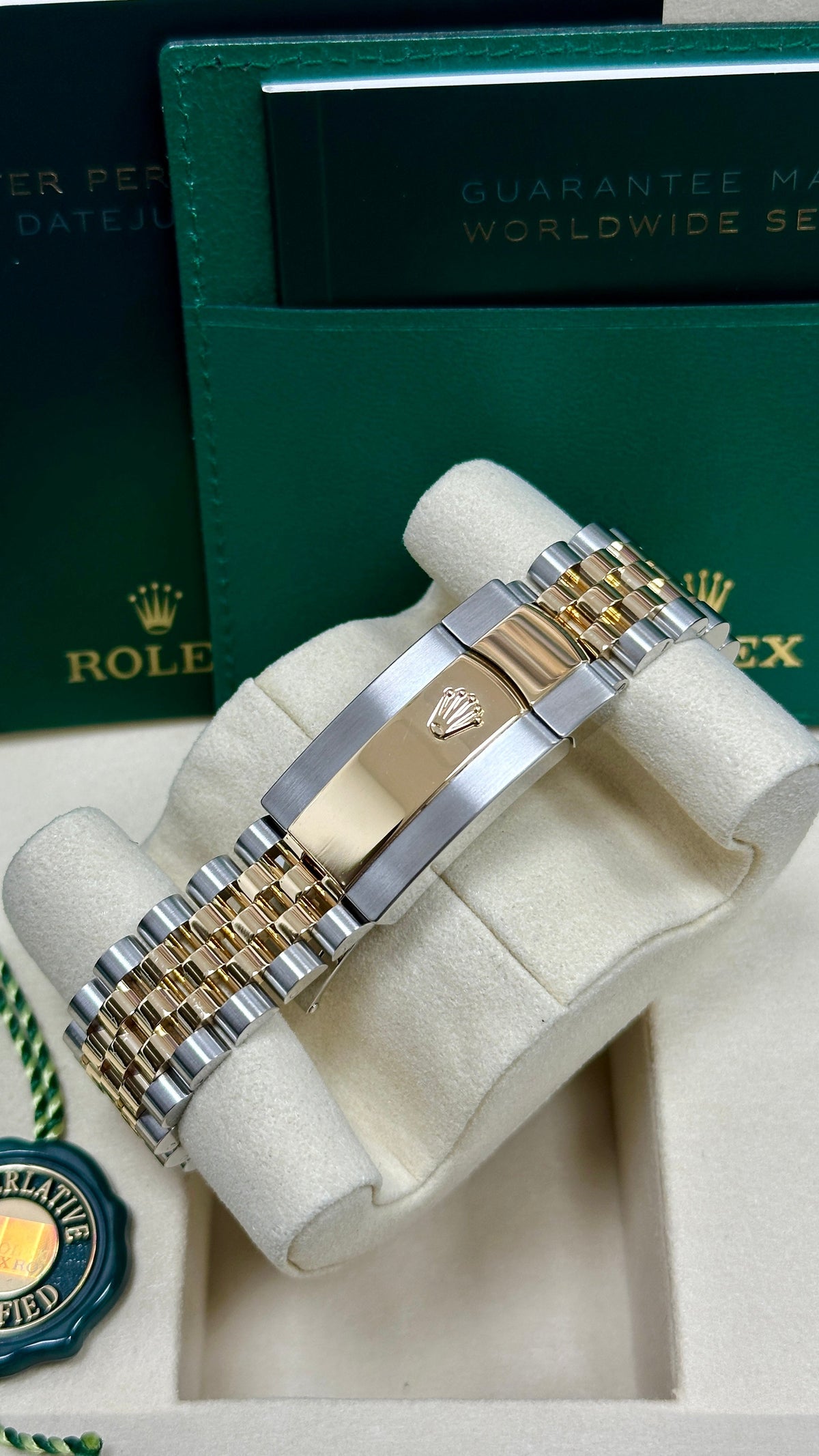 Rolex Datejust 41mm Two-Tone Yellow Gold Black Index Dial Fluted Bezel Jubilee