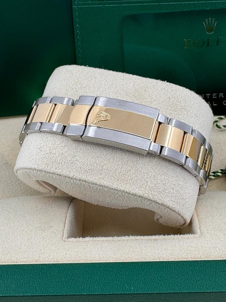 Rolex Datejust 41mm Two-Tone Yellow Gold Champagne Diamond Dial Fluted Bezel
