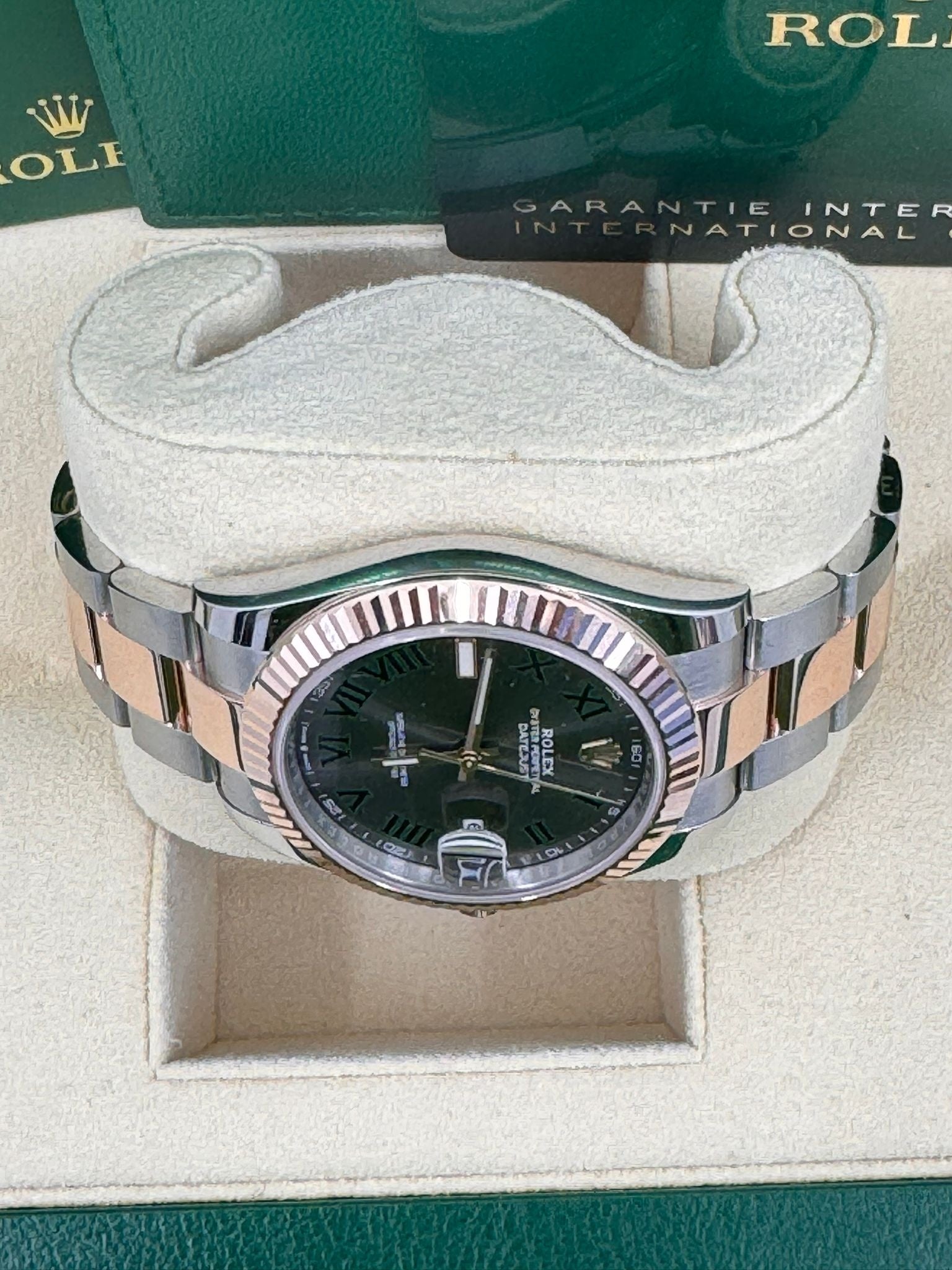 Rolex Datejust 41mm "Wimbledon" Two-Tone Everose Gold Dial Fluted Bezel Oyster