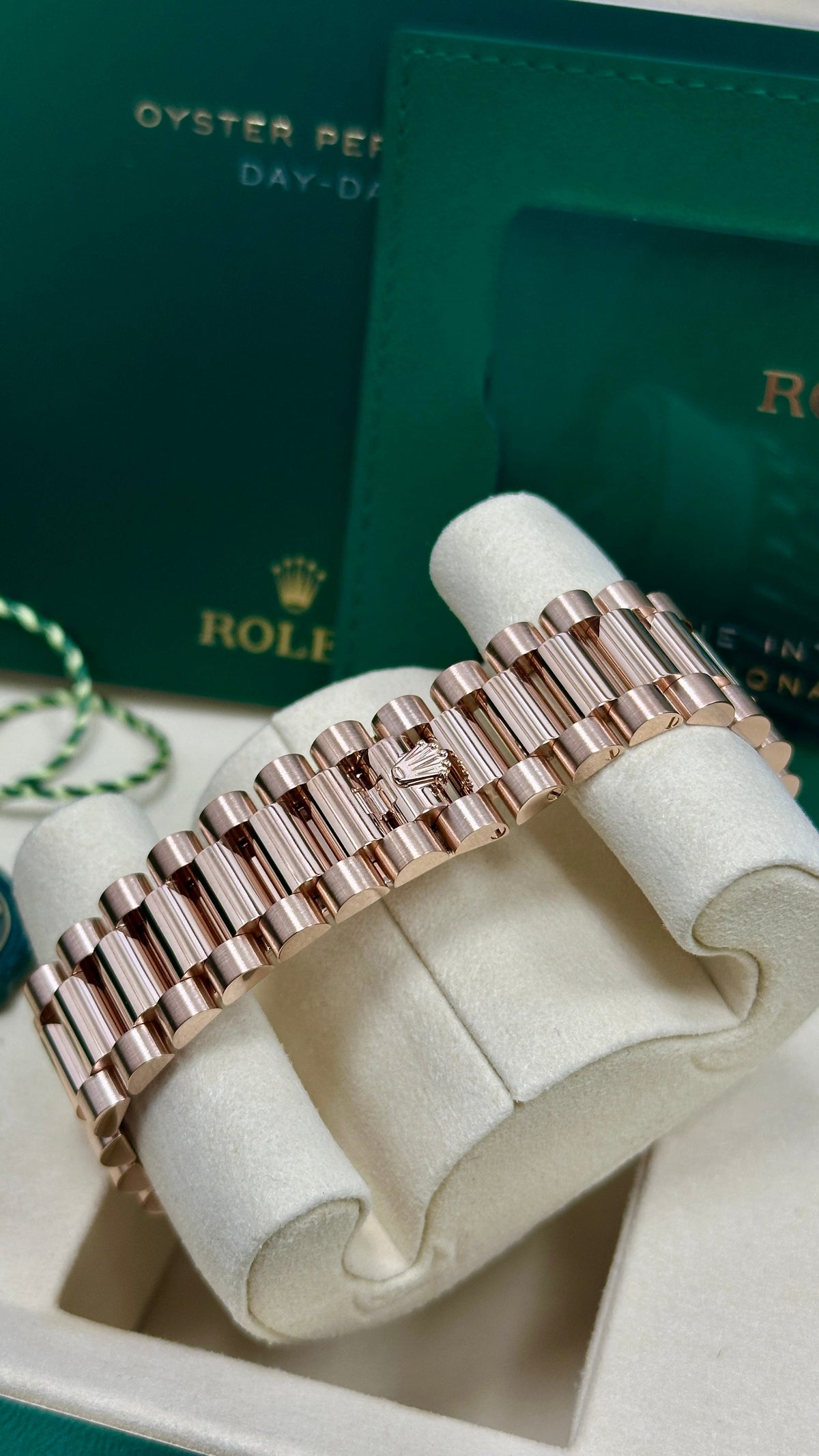 Rolex Day-Date 36mm Everose Gold Brown Ombre Diamond Dial President Bracelet