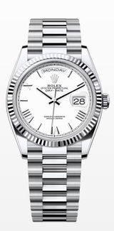 Rolex Day-Date 36mm platinum white Roman dial reference 128236