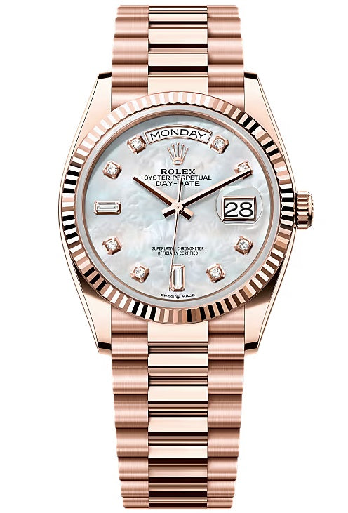 Rolex Day-Date "President" 36mm Everose Mother of Pearl Diamond Dial - 128235