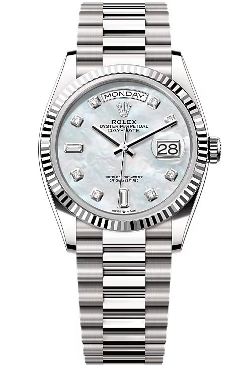Rolex Day-Date “President” 36mm White Gold Mother of Pearl Diamond Dial