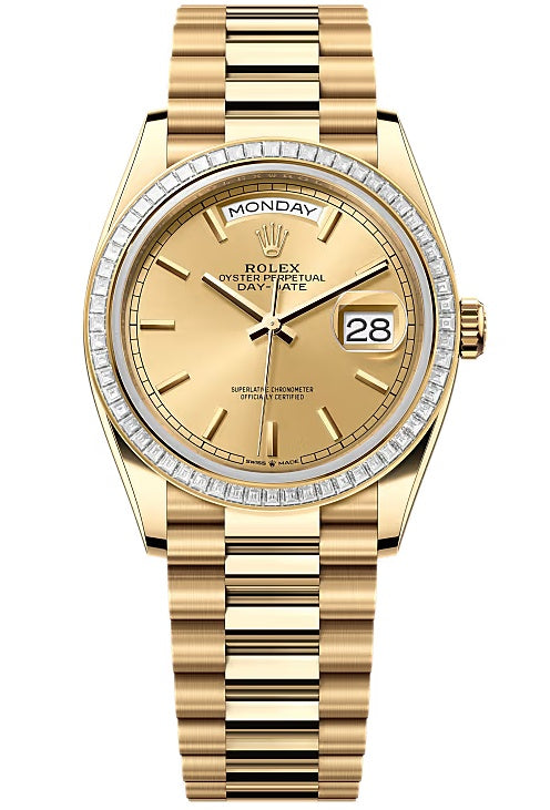Rolex Day-Date "President" 36mm Yellow Gold Champagne Index Dial Trapeze