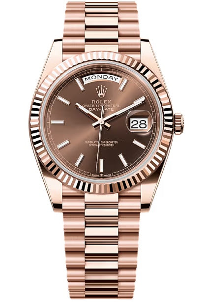 Rolex Day-Date "President" 40mm Everose Gold Chocolate Index Dial - 228235