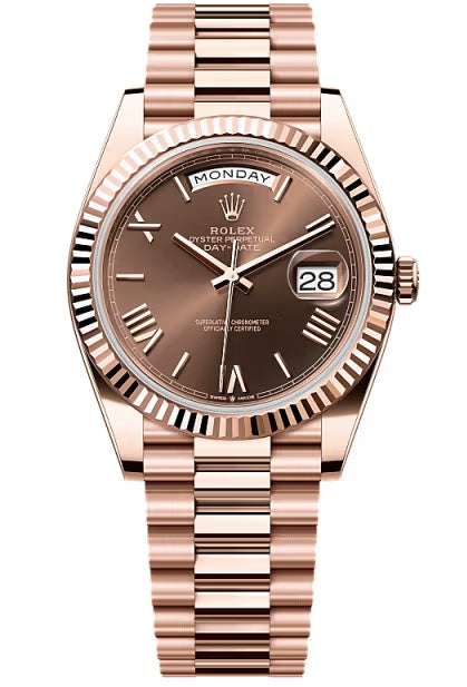 Rolex Day-Date "President" 40mm Everose Gold Chocolate Roman Dial - 228235 -