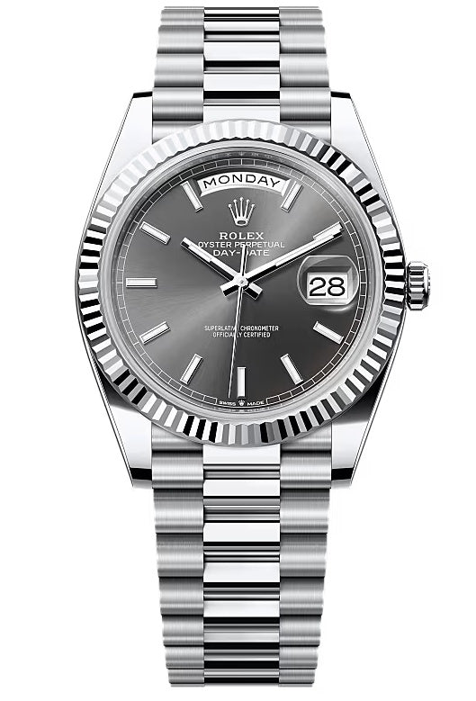 Rolex Day-Date "President" 40mm Platinum Slate Index Dial - 228236