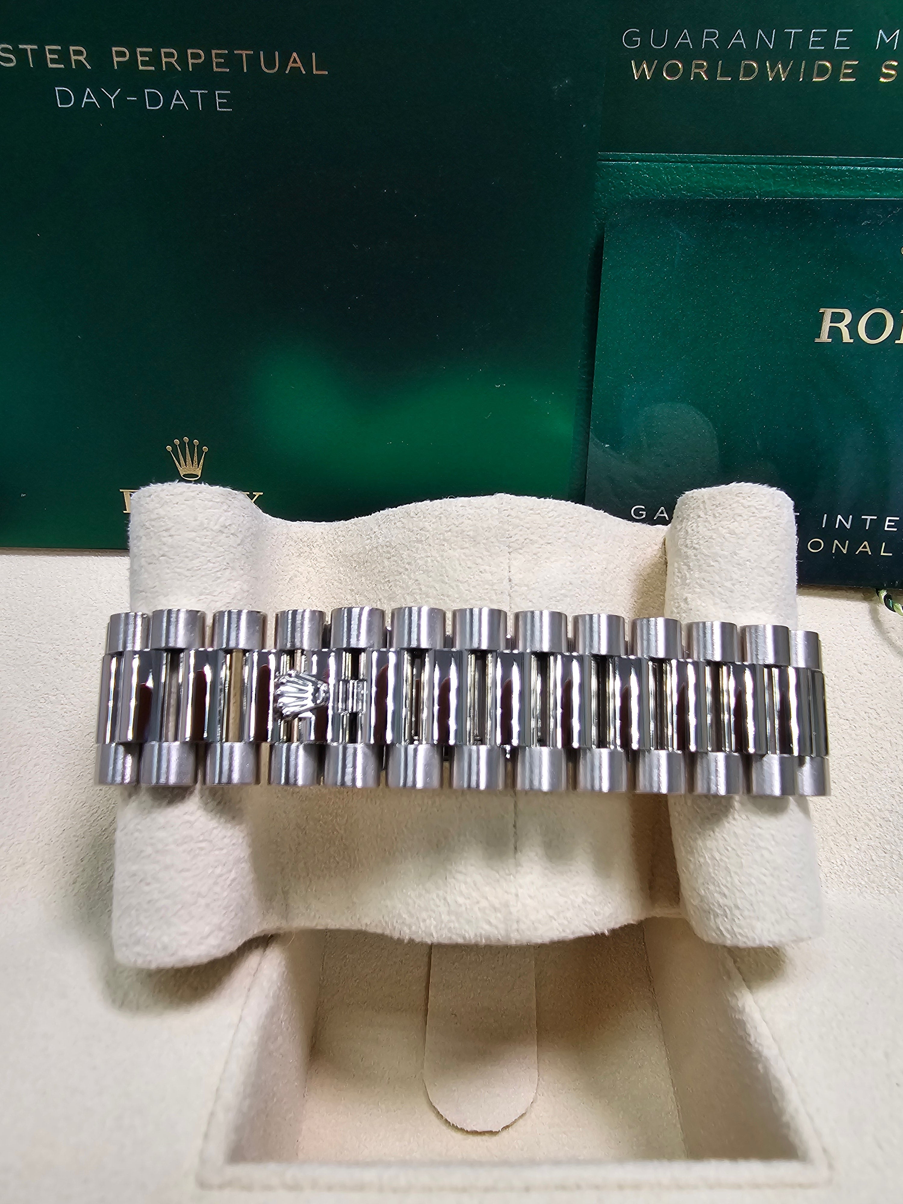 Rolex Day-Date "President" 40mm White Gold Meteorite Diamond Baguette Dial
