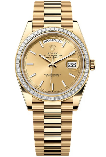 Rolex Day-Date "President" 40mm Yellow Gold Champagne Index Dial Trapeze