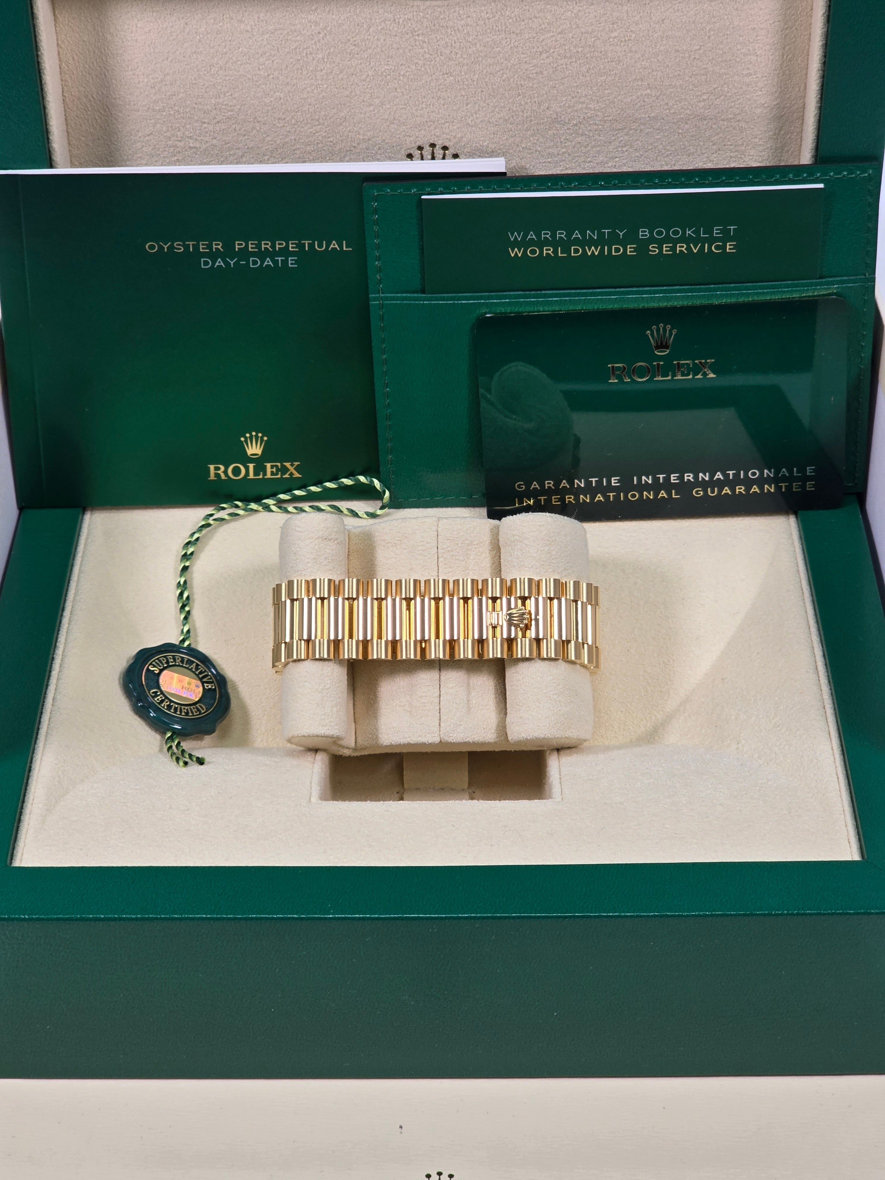 Rolex Day-Date "President" 40mm Yellow Gold Silver Index Dial - 228238