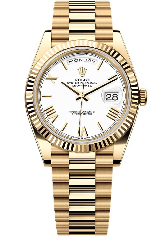 Rolex Day-Date "President" 40mm Yellow Gold White Roman Dial - 228238