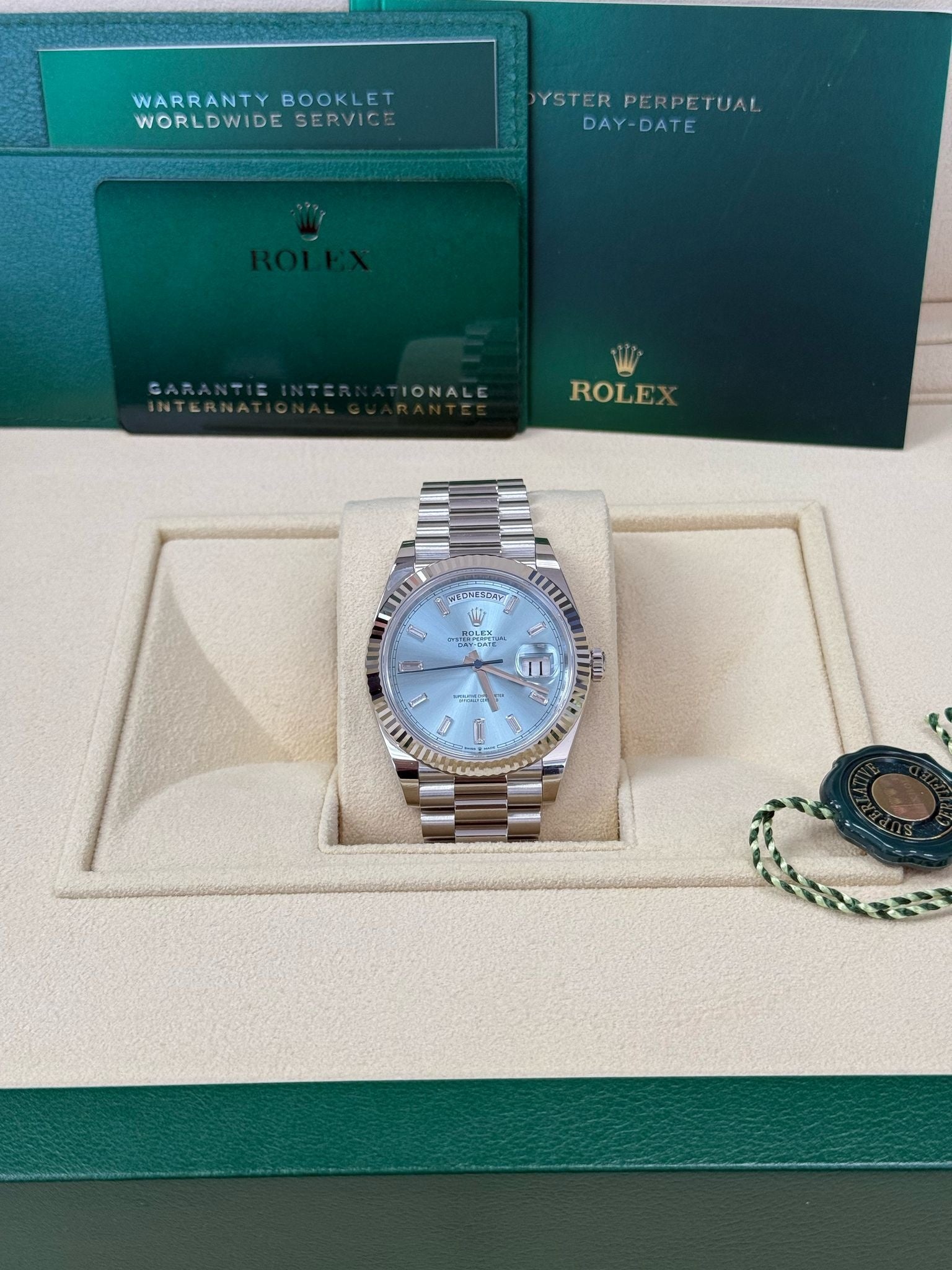 Rolex Day-Date "President" Platinum Ice Blue Baguette Dial - 228236