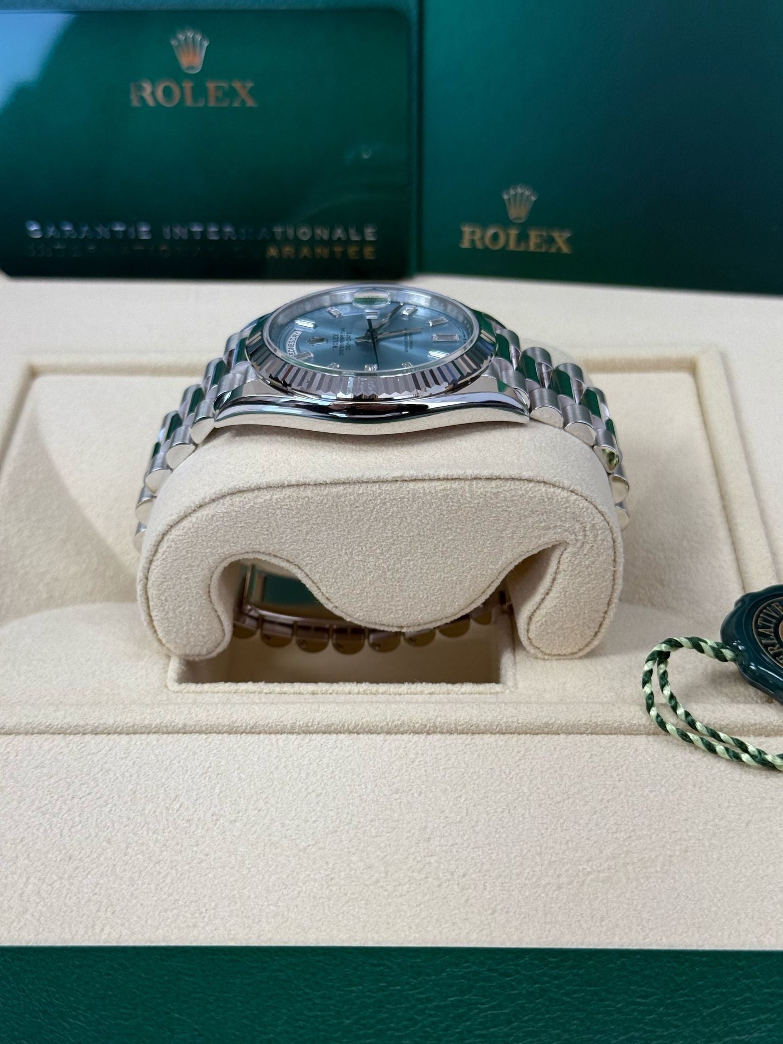 Rolex Day-Date "President" Platinum Ice Blue Baguette Dial - 228236
