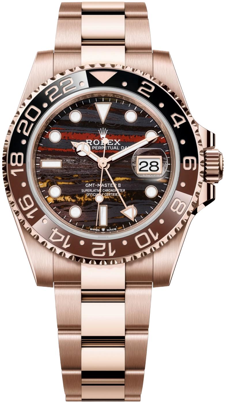 Rolex GMT-Master II "Root Beer" 40mm Everose Gold Tiger Iron Dial Brown and