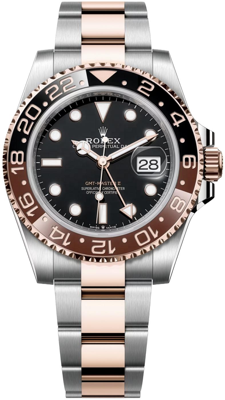 Rolex GMT-Master II "Root Beer" 40mm Two-Tone Everose Black Dial Brown and