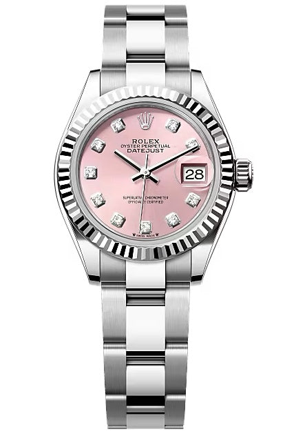 Rolex Lady-Datejust 28mm Pink Diamond Dial Fluted Bezel Oyster Bracelet