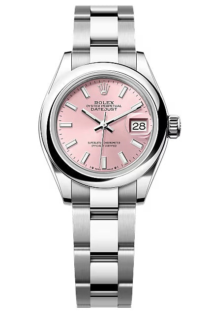 Rolex Lady-Datejust 28mm Pink Index Dial Domed Bezel Oyster Bracelet – 279160