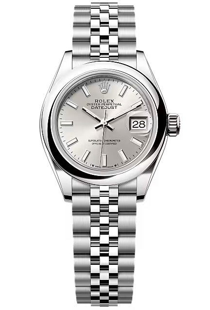 Rolex Lady-Datejust 28mm Silver Index Dial Domed Bezel Jubilee Bracelet