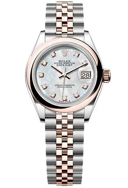 Rolex Lady-Datejust 28mm Two-Tone Everose Gold Mother of Pearl Diamond Dial