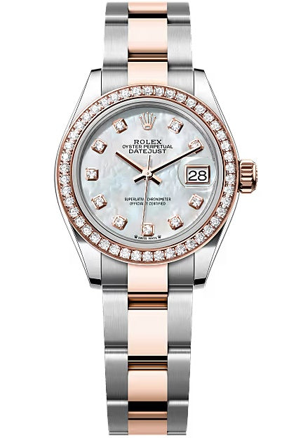 Rolex Lady-Datejust 28mm Two-Tone Everose Gold Mother of Pearl Diamond Dial