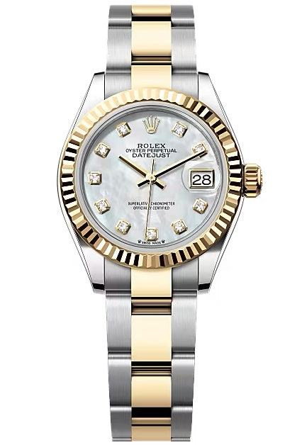 Rolex Lady-Datejust 28mm Two-Tone Yellow Gold Mother of Pearl Diamond Dial