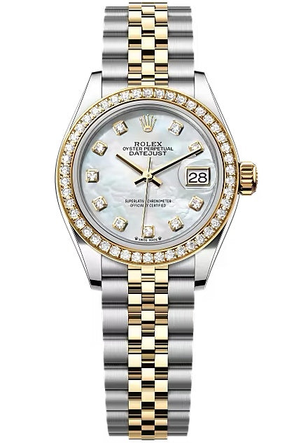 Rolex Lady-Datejust 28mm Two-Tone Yellow Gold Mother of Pearl Diamond